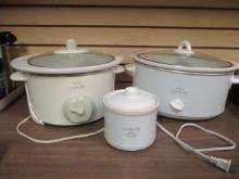 3 Rival Slow Cooker Crock Pots - 2 Large and 1 Little Dipper