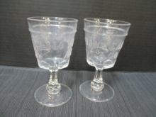 2 EAPG c.1876 Adams Glass Co. 100 yr ago Goblets