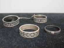4 Sterling Silver Band Rings