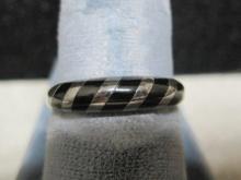 Sterling Silver Ring w/ Inset Onyx