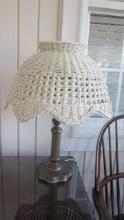 Double Pull Chain Metal Lamp with Painted Wicker Shade