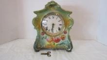 Antique Ansonia Royal Bonn La Manche Porcelain Mantle Clock