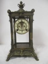 Antique Brass Finish Ansonia Clock Co. Mantle Clock