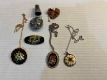 Small Group of Costume Jewelry & Thimble