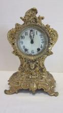 Wm. Gilbert Victorian Style Mantle Clock with Brass Accents