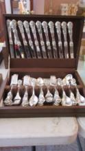 64 Pieces of F.B. Rogers & Sons "French Rose" Silverplated Flatware and