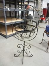 Wrought Iron Hanging Basket Plant Stand