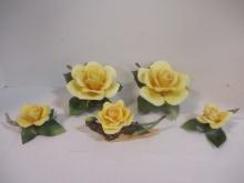 Five Boehm Porcelain Rose Figurines