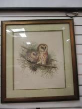 Don Whitlatch Signed/Dated "Saw-Whel Owl" Lithograph