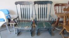 Pair of Painted Spindle Back Rockers