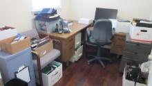 Office Room Contents-2 and 3 Drawer File Cabinets, Office Desk, Rolling Office Chair,