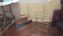 Midcentury Gold Wire 3 Tier Stand and Two Magazine Racks