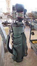 Green Canvas Golf Bags and Misc. Clubs-Several Big Bertha Drivers