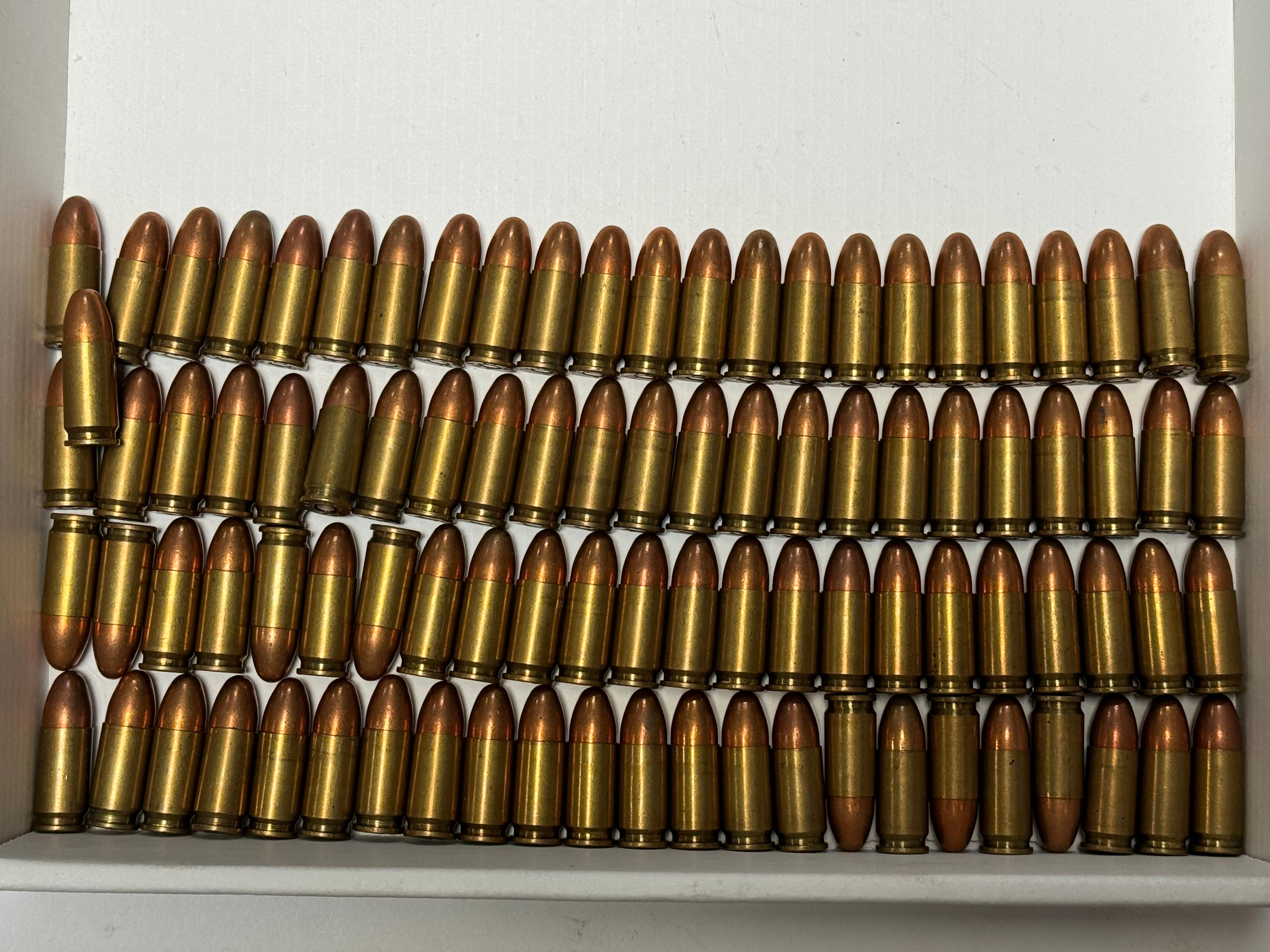 93rds. of Hot Egyptian SMG 9MM FMJ Ammunition