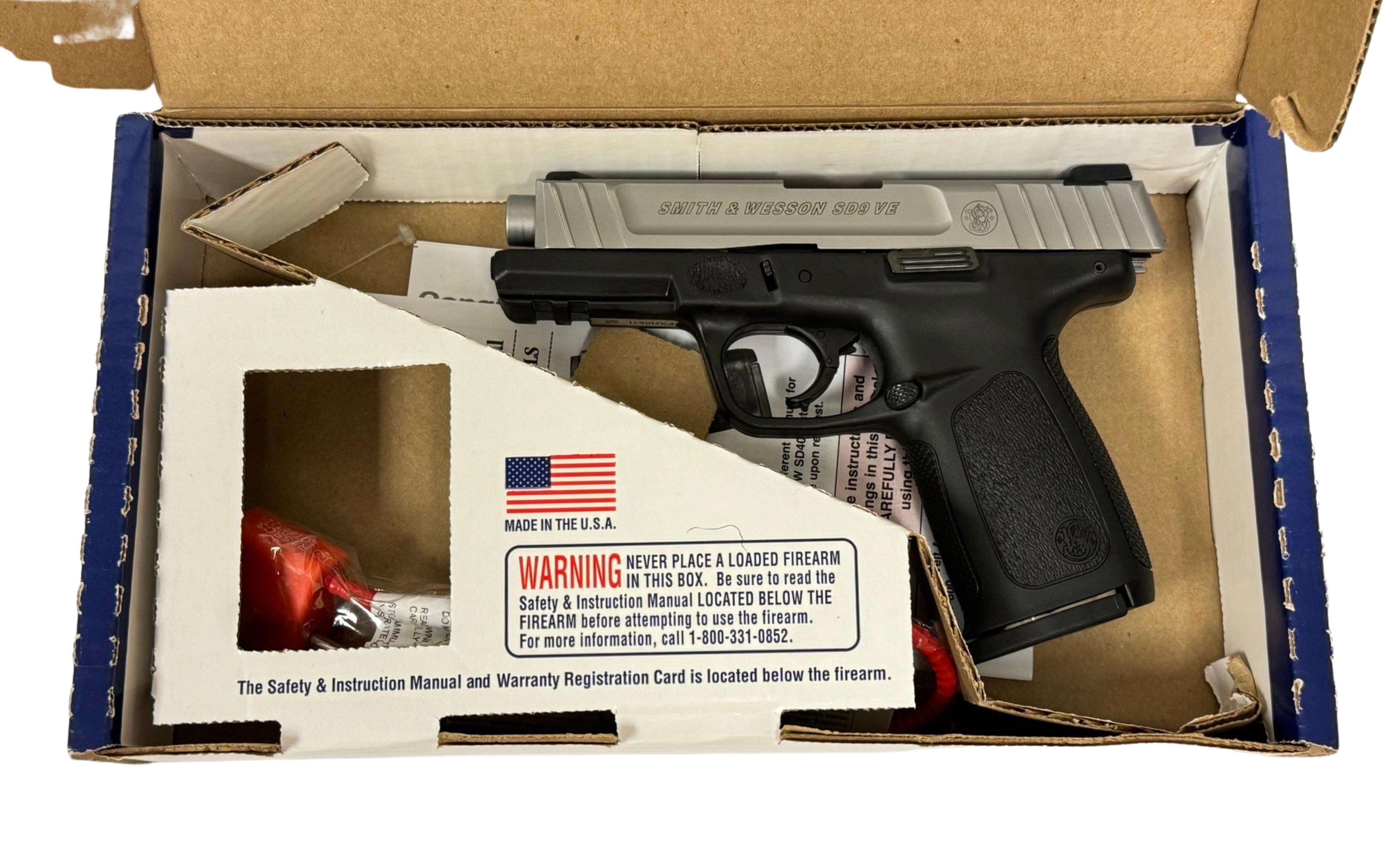 NIB Smith & Wesson SD9 VE 9mm Semi-Automatic Pistol