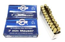 NIB 40rds. of 7MM MAUSER 139gr. SP PPU Factory Ammunition