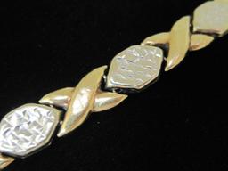 10k Gold "Hugs and Kisses" 7 1/2" Bracelet