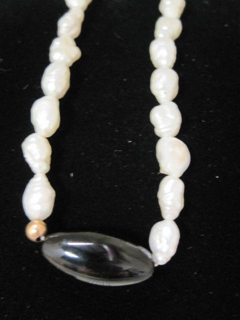 Gold 20" Pearl Necklace and 7" Pearl Bracelet