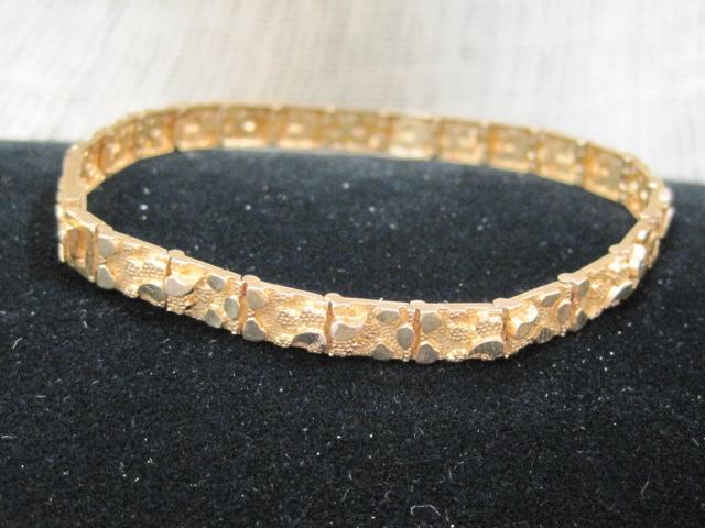 14k Gold 7" Nugget Bracelet