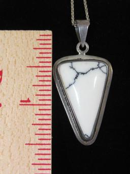 Sterling Silver Gemstone Pendant on 18" Sterling Silver Chain