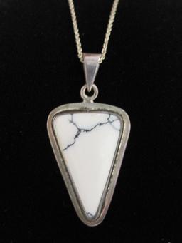 Sterling Silver Gemstone Pendant on 18" Sterling Silver Chain