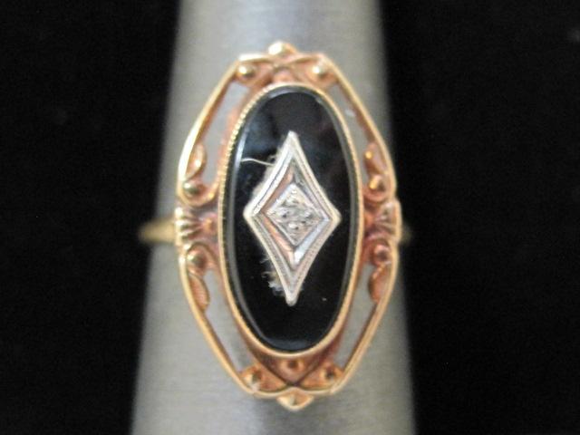 14k Gold Onyx Ring