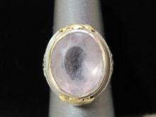 Antique 14k Gold Filagree Ring with Purple Stone