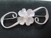 NYE Sterling Silver Flower Brooch