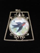 Sterling Silver Reversible Bird Pendant