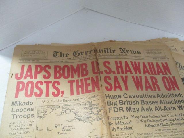 Lot of Greenville News "World War II" Newspapers