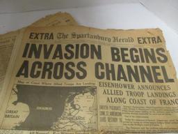 Lot of Greenville News "World War II" Newspapers