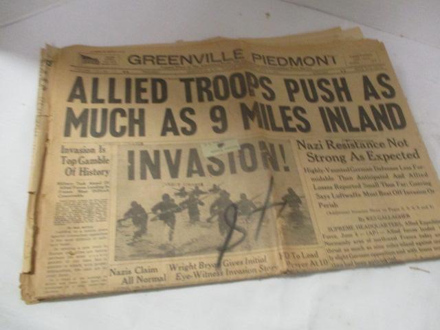 Lot of Greenville News "World War II" Newspapers