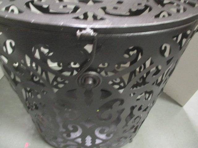 Metal Cut-Out Laundry Hamper with Lid