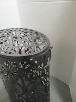 Metal Cut-Out Laundry Hamper with Lid