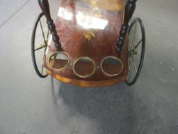 Vintage Italian Marquetry Inlay Beverage Cart