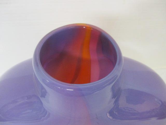 American Modernistic Art Glass Vase - Signed and Dated