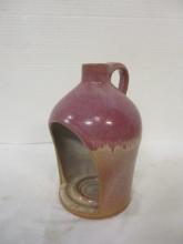 Brown Pottery "Candle Jug" - Made in Arden, NC in 1995