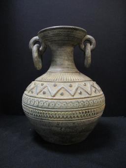 Ring Handled Pottery Vase