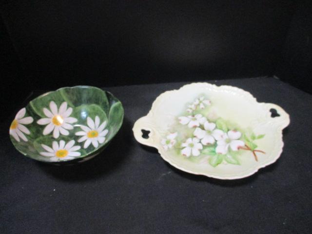 Bavaria 'Nora' Bowl, & Dogwood Blooms Handpainted Plate