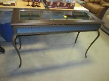 Metal/Wood/Glass Sofa Table