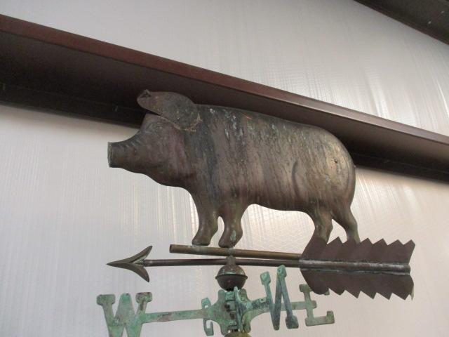 Copper Hog Weather Vane with Mounting Bracket