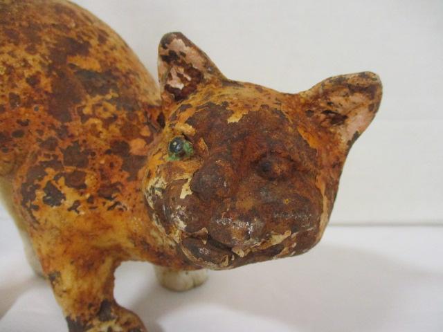 Vintage Cast Iron Crouching Cat