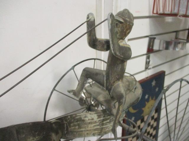 Copper Harness Racing Weather Vane with Stand