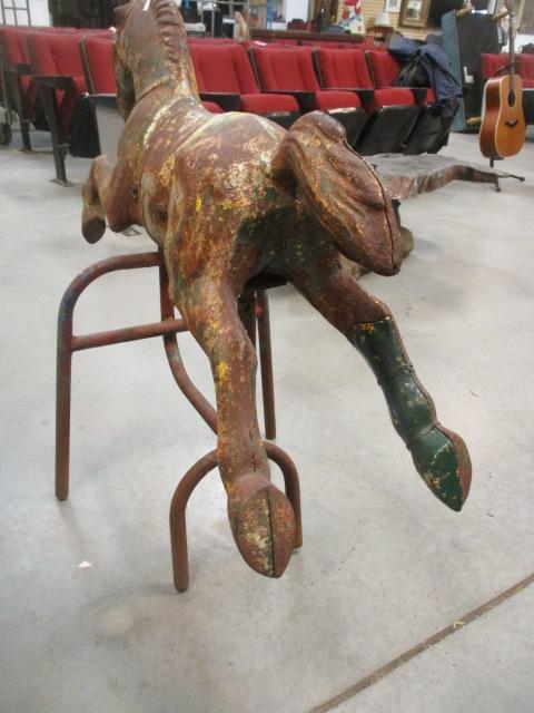 Antique Cast Iron Horse Mounted on Iron Base