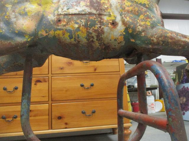 Antique Cast Iron Horse Mounted on Iron Base