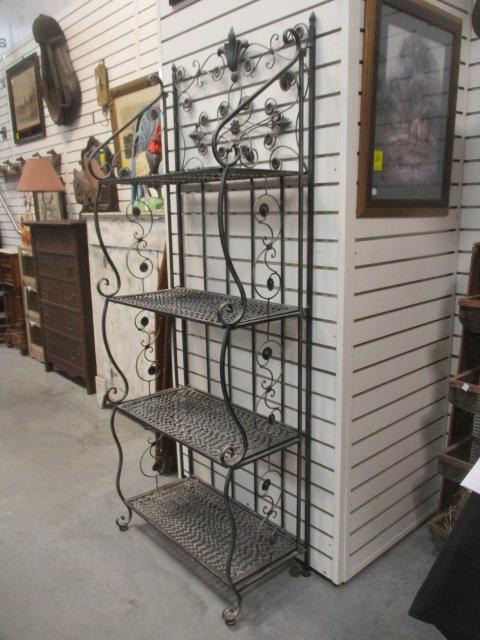 Black Metal 5 Tier Folding Shelf Unit