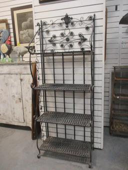 Black Metal 5 Tier Folding Shelf Unit