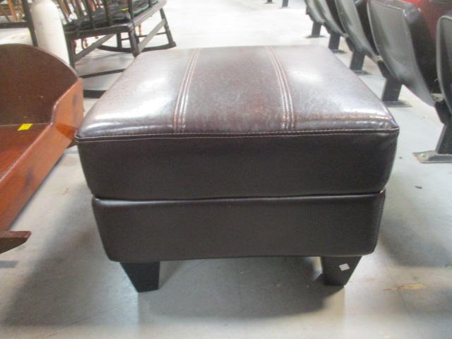 Square Faux Leather Ottoman