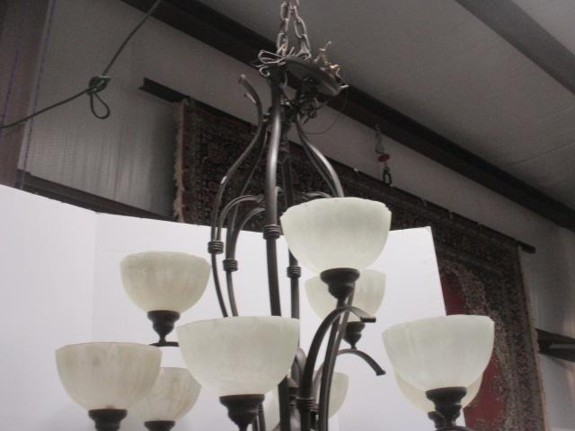 2 Tier 9 Arm Oil Rubbed Bronze Chandelier