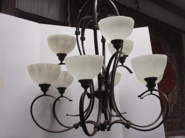 2 Tier 9 Arm Oil Rubbed Bronze Chandelier